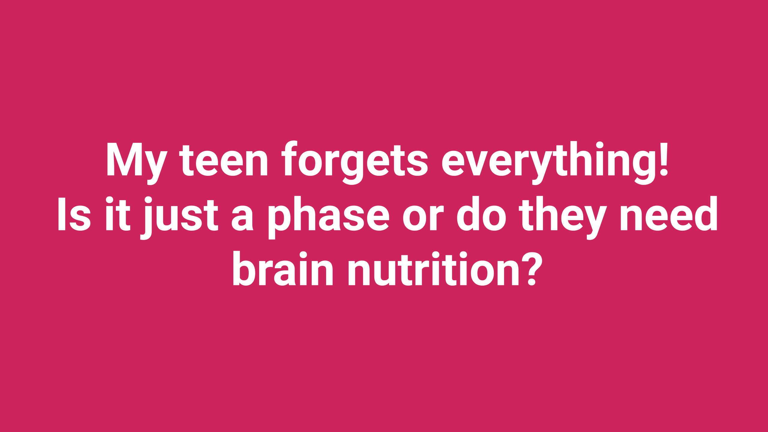 Brain Health for Teens