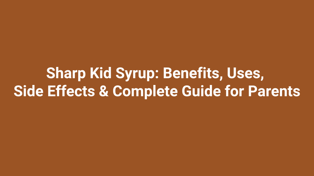 sharp kid syrup