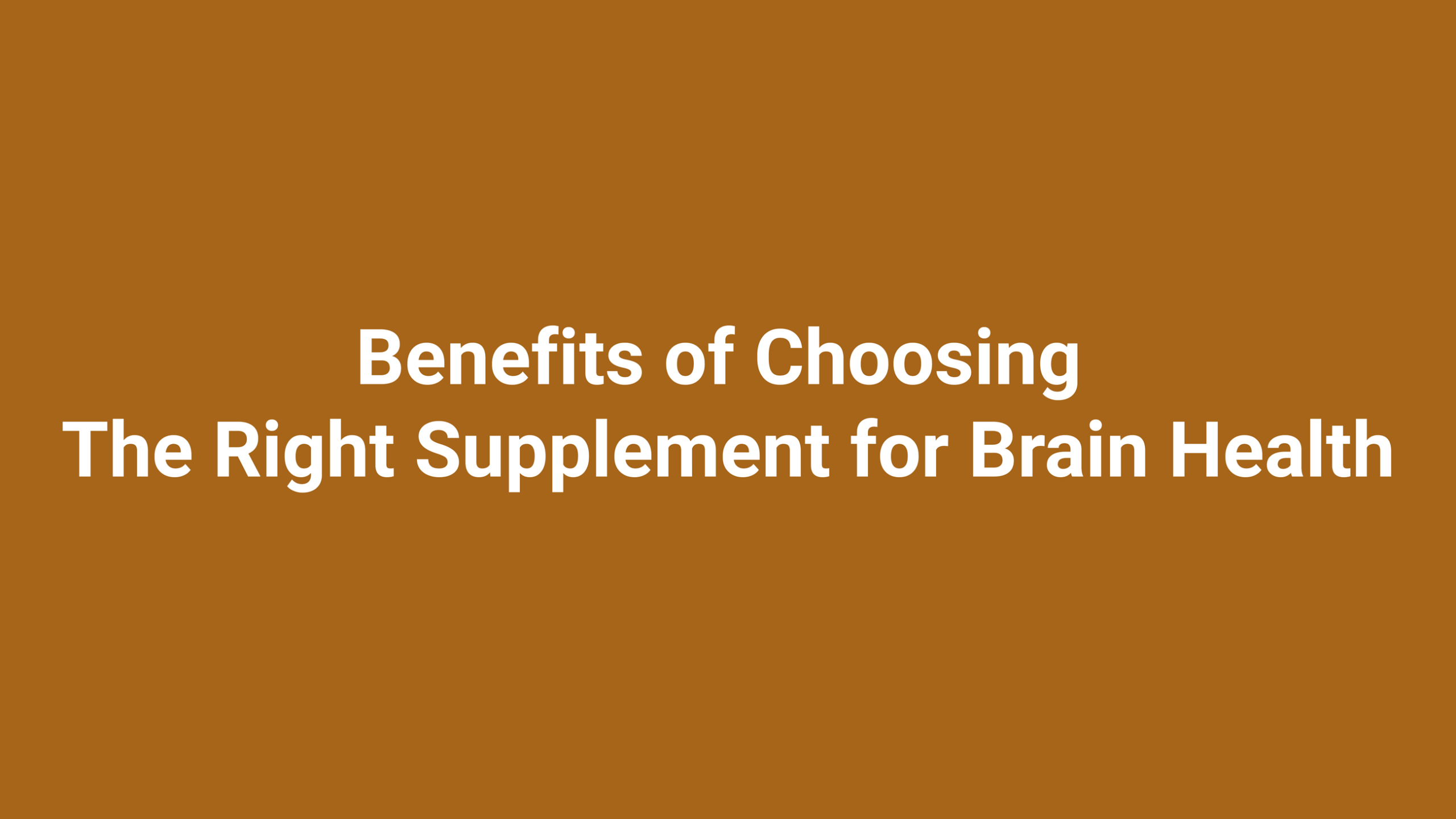 supplement for brain health